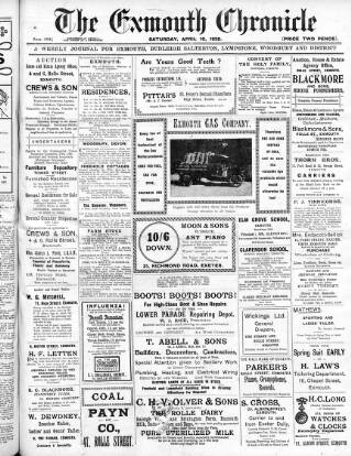 cover page of Exmouth Chronicle published on April 10, 1920