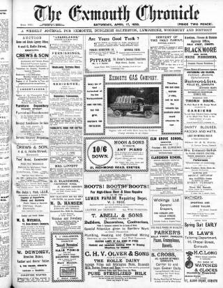 cover page of Exmouth Chronicle published on April 17, 1920