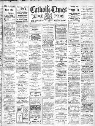 cover page of Catholic Times and Catholic Opinion published on May 22, 1908