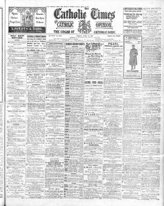 cover page of Catholic Times and Catholic Opinion published on April 14, 1916