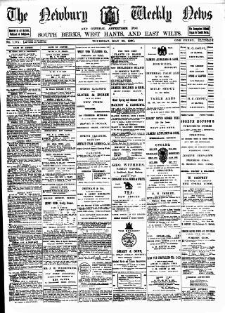 cover page of Newbury Weekly News and General Advertiser published on May 22, 1890