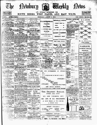 cover page of Newbury Weekly News and General Advertiser published on August 2, 1900