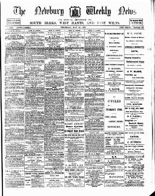 cover page of Newbury Weekly News and General Advertiser published on May 22, 1902