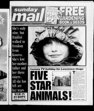 cover page of Sunday Mail (Glasgow) published on April 18, 1999