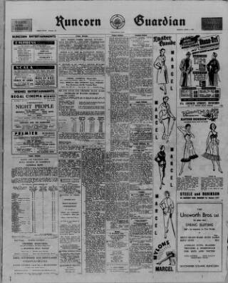 cover page of Runcorn Guardian published on April 1, 1955