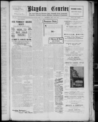 cover page of Blaydon Courier published on May 22, 1915