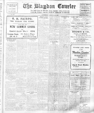 cover page of Blaydon Courier published on August 10, 1929