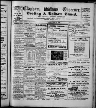 cover page of Clapham Observer published on May 22, 1914