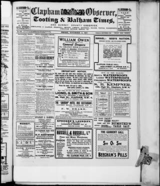 cover page of Clapham Observer published on November 2, 1917