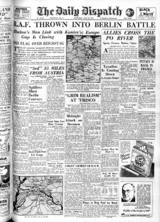 cover page of Daily Dispatch (Manchester) published on April 25, 1945