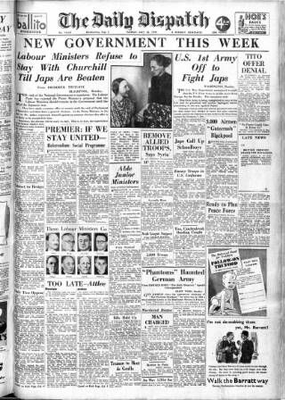 cover page of Daily Dispatch (Manchester) published on May 22, 1945