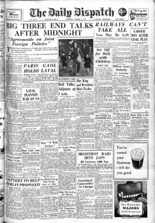 cover page of Daily Dispatch (Manchester) published on August 2, 1945