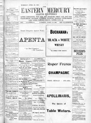 cover page of Eastern Mercury published on April 30, 1907