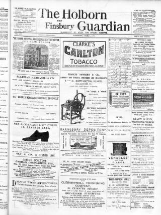 cover page of Holborn and Finsbury Guardian published on April 1, 1899
