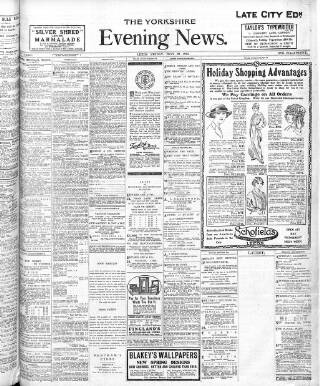 cover page of Yorkshire Evening News published on May 22, 1914