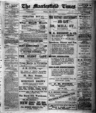 cover page of Macclesfield Times published on June 13, 1919