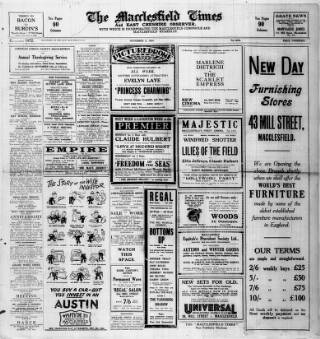 cover page of Macclesfield Times published on November 2, 1934