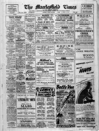 cover page of Macclesfield Times published on August 2, 1945