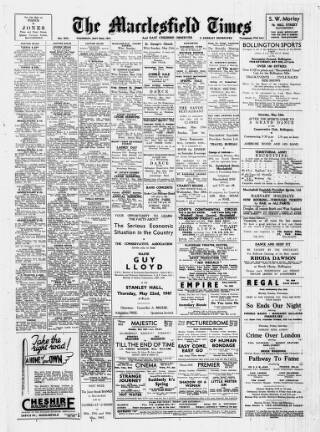 cover page of Macclesfield Times published on May 22, 1947