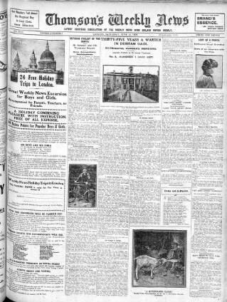 cover page of Thomson's Weekly News published on June 13, 1908