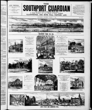 cover page of Southport Guardian published on August 2, 1884