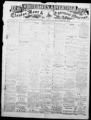 cover page of Whitehaven Advertiser and Cleator Moor and Egremont Observer published on June 13, 1891
