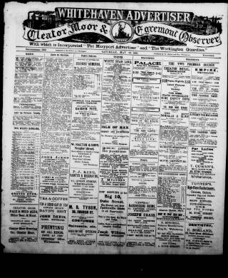 cover page of Whitehaven Advertiser and Cleator Moor and Egremont Observer published on May 22, 1920