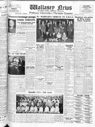 cover page of Wallasey News and Wirral General Advertiser published on April 21, 1962