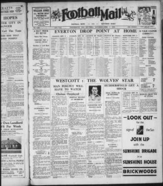 cover page of Football Mail (Portsmouth) published on April 1, 1939