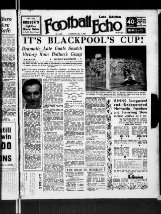 cover page of Football Echo (Sunderland) published on May 2, 1953