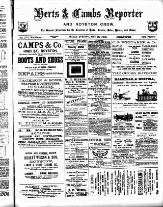 cover page of Herts & Cambs Reporter & Royston Crow published on May 22, 1903