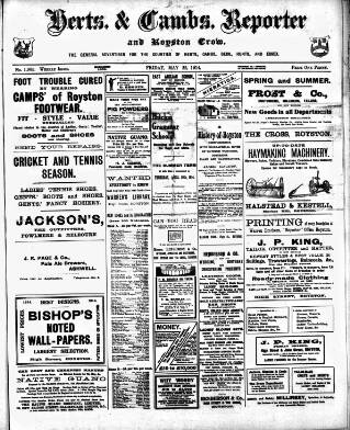 cover page of Herts & Cambs Reporter & Royston Crow published on May 22, 1914