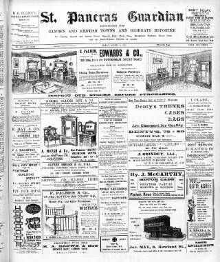 cover page of St. Pancras Guardian and Camden and Kentish Towns Reporter published on August 2, 1912