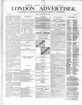 cover page of Situation and London Advertiser published on April 30, 1888