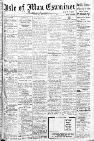 cover page of Isle of Man Examiner published on May 3, 1919