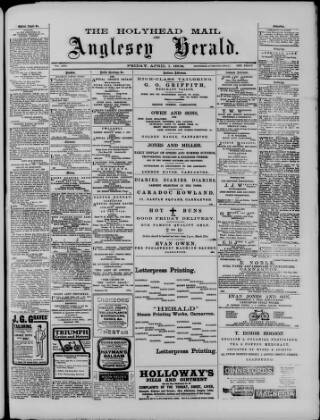 cover page of Holyhead Mail and Anglesey Herald published on April 1, 1904