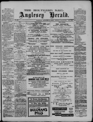 cover page of Holyhead Mail and Anglesey Herald published on August 2, 1907