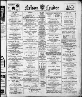 cover page of Nelson Leader published on August 2, 1963