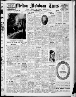 cover page of Melton Mowbray Times and Vale of Belvoir Gazette published on November 2, 1945