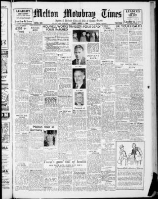cover page of Melton Mowbray Times and Vale of Belvoir Gazette published on August 2, 1946