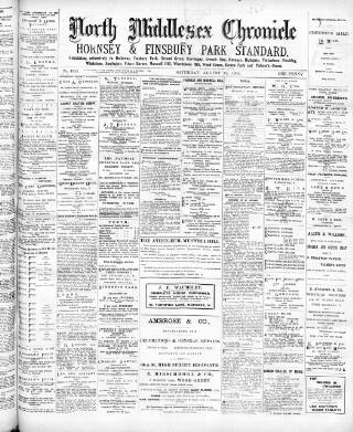 cover page of North Middlesex Chronicle published on August 12, 1905