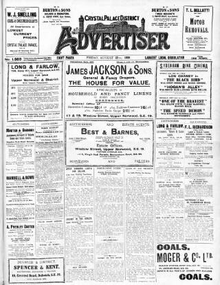 cover page of Crystal Palace District Times & Advertiser published on August 27, 1926