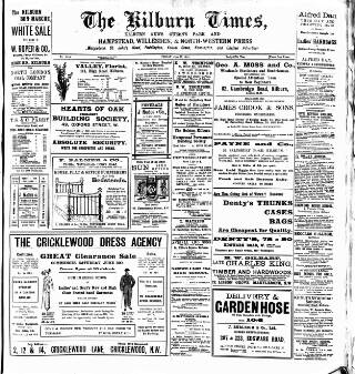 cover page of Kilburn Times published on June 13, 1913