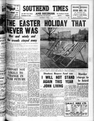 cover page of Southend Times and Recorder published on April 1, 1964