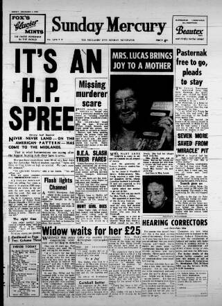 cover page of Birmingham Weekly Mercury published on November 2, 1958