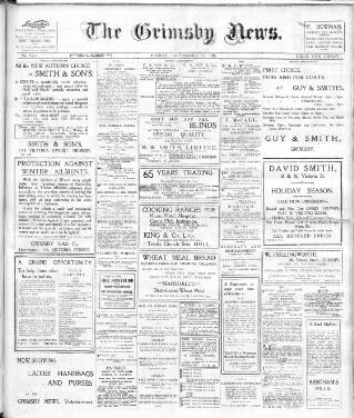 cover page of Grimsby News published on September 22, 1916