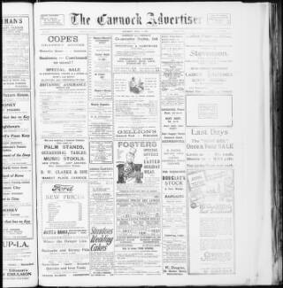 cover page of Cannock Advertiser published on April 1, 1922