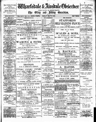 cover page of Wharfedale & Airedale Observer published on May 22, 1896