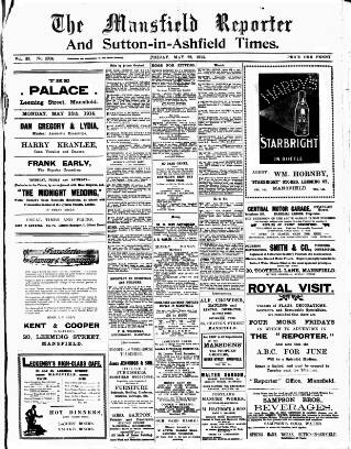 cover page of Mansfield Reporter published on May 22, 1914
