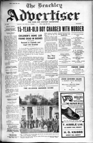 cover page of Brackley Advertiser published on August 26, 1960